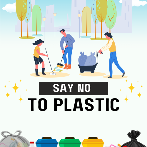 Playful Illustration Say No To Plastic Poster